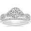 18K White Gold Entwined Halo Diamond Ring (1/3 ct. tw.) with Whisper Diamond Ring (1/10 ct. tw.)