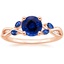 Rose Gold Sapphire Willow Ring With Sapphire Accents