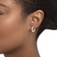 14K Yellow Gold Vera Diamond Link Chain Hoop Earrings, smallside view