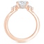 14K Rose Gold Three Stone Floating Diamond Ring, smalladditional view 1