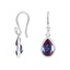 14K White Gold Teardrop Lab Created Alexandrite Earrings, smalladditional view 1