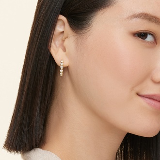 Lab Diamond Bezel Hoop Earrings