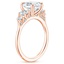 14K Rose Gold Oval Five Stone Diamond Ring (1 ct. tw.), smallside view