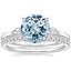 18KW Aquamarine Perfect Fit Three Stone Pear Diamond Ring with Luxe Ballad Diamond Ring, smalltop view