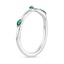 18K White Gold Willow Contoured Ring with Lab Emerald Accents, smallside view