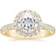 18KY Moissanite Luxe Sienna Halo Diamond Ring (3/4 ct. tw.), smalltop view