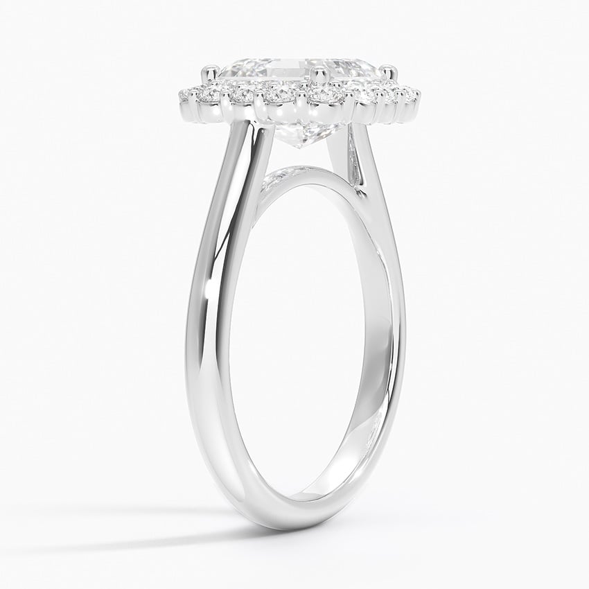 18K White Gold Lotus Flower Halo Diamond Ring (1/4 ct. tw.)