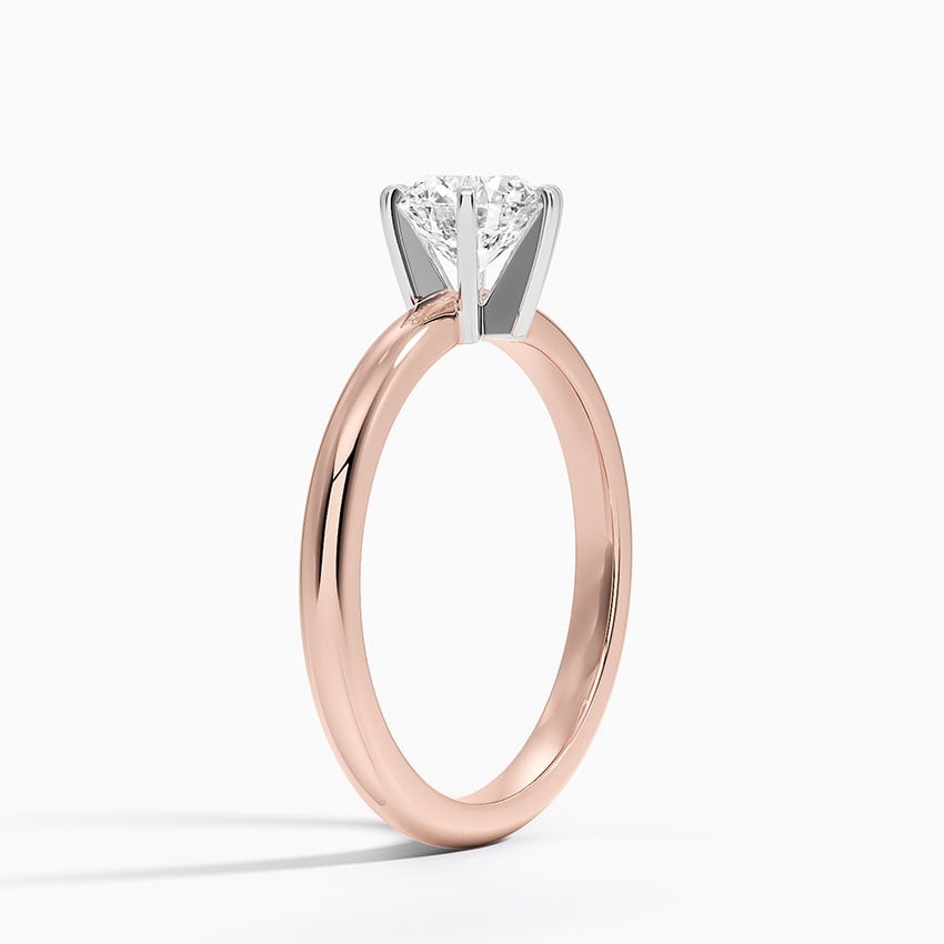 14KR Morganite Comfort Fit 2mm Six-Prong Solitaire Ring, large top view