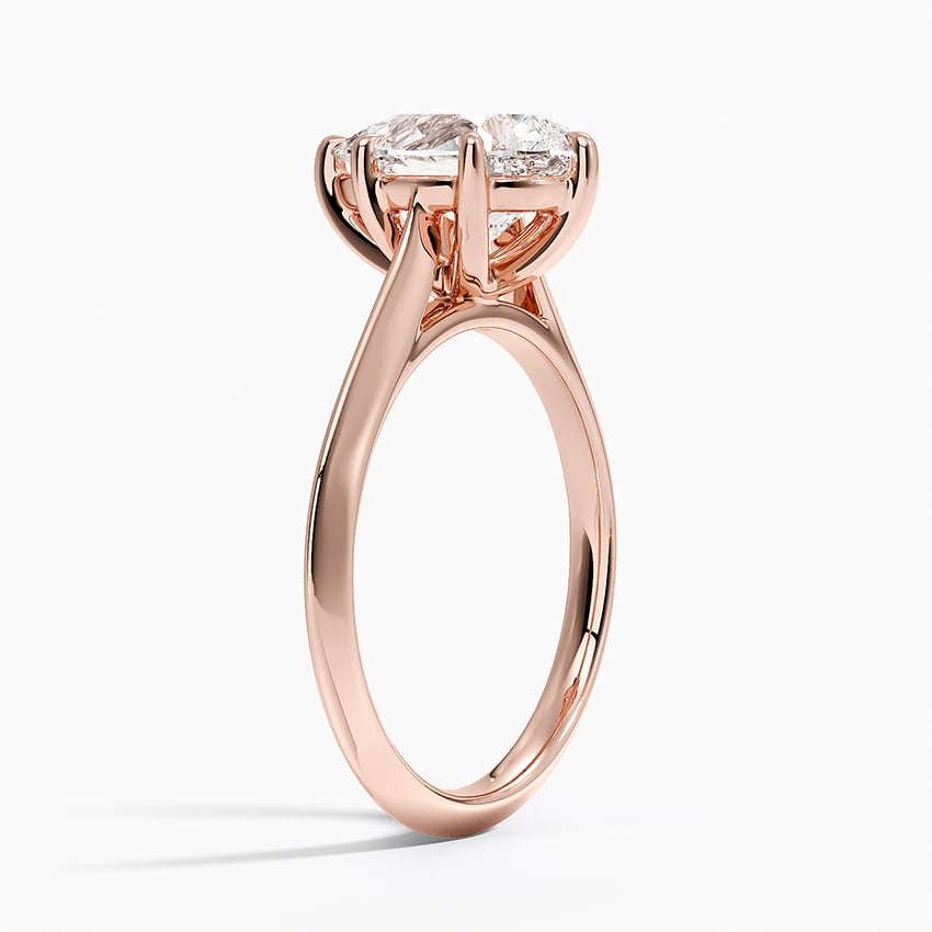 14K Rose Gold Piper Knife Edge Solitaire Ring