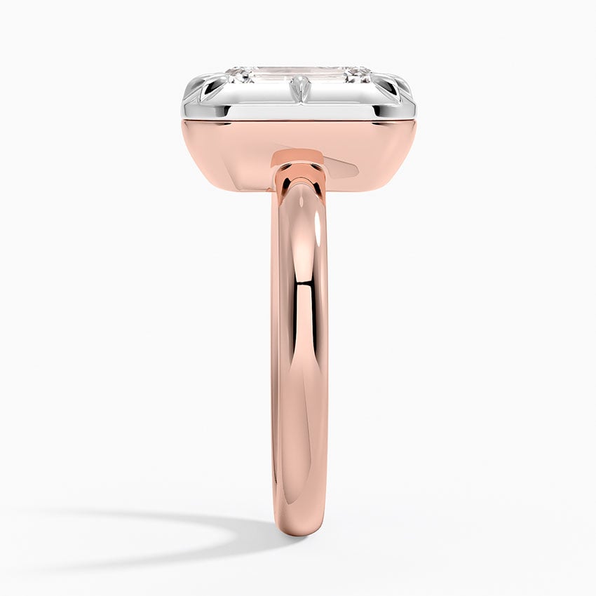 14K Rose Gold Harper Mixed Metal Solitaire Ring, large side view