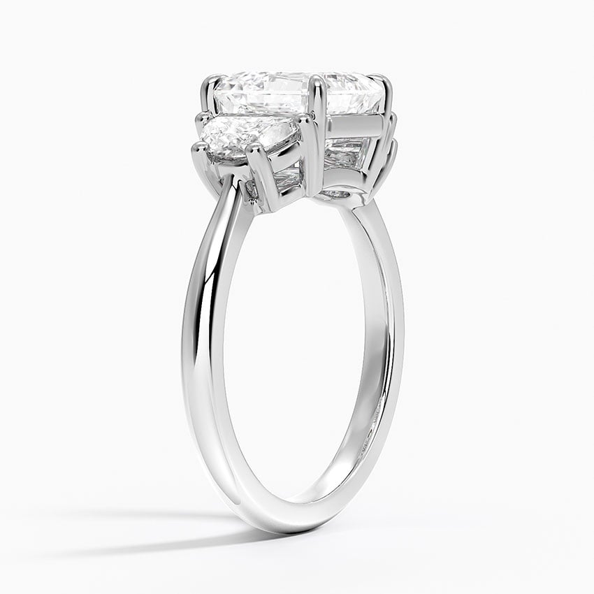 Half Moon Three Stone Diamond Ring