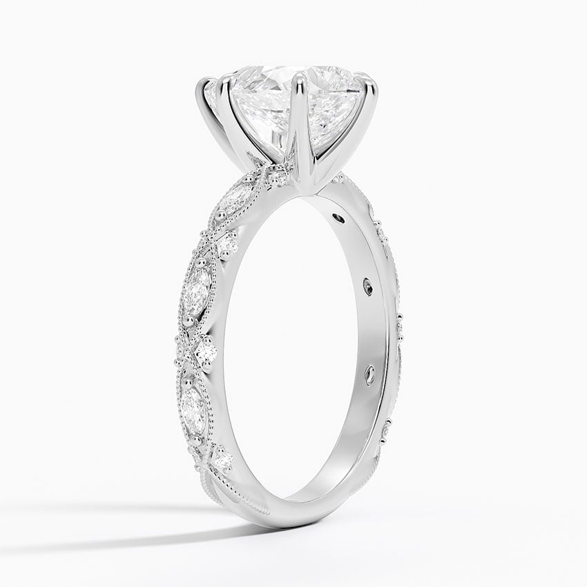 18K White Gold Celestia Milgrain Diamond Ring (1/4 ct. tw.)