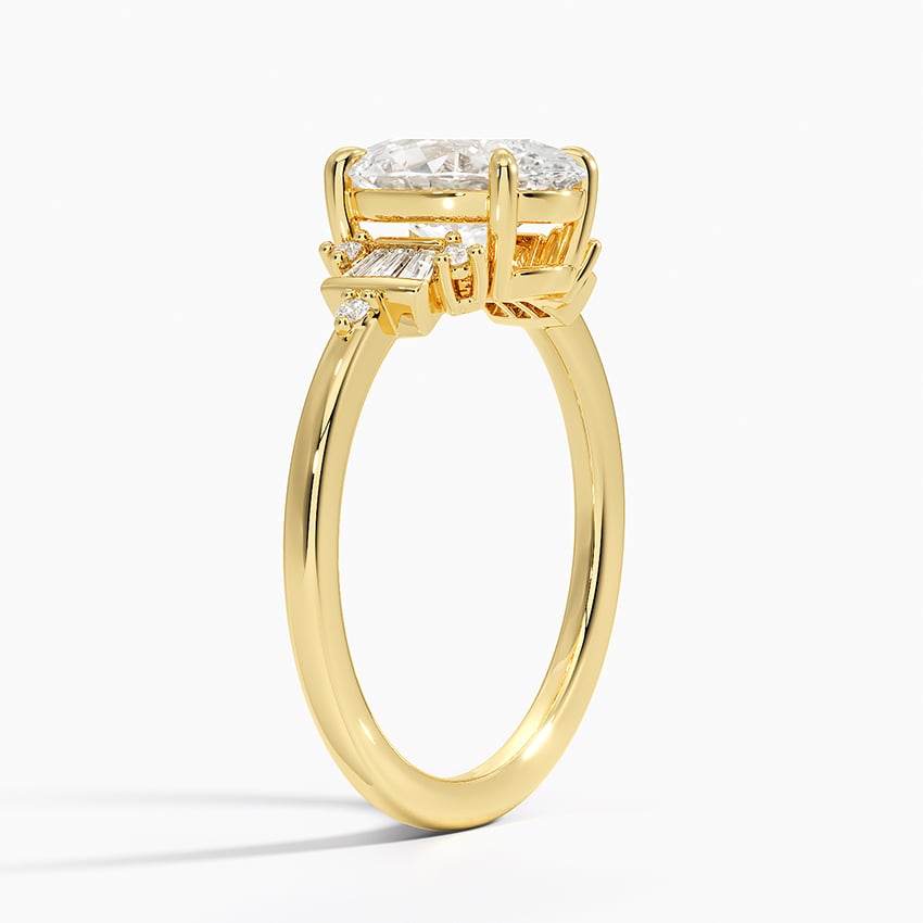 Art Deco Tapered Baguette Cluster Engagement Ring