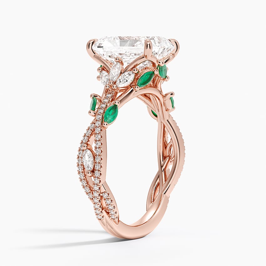 Luxe Secret Garden Lab Emerald and Diamond Ring