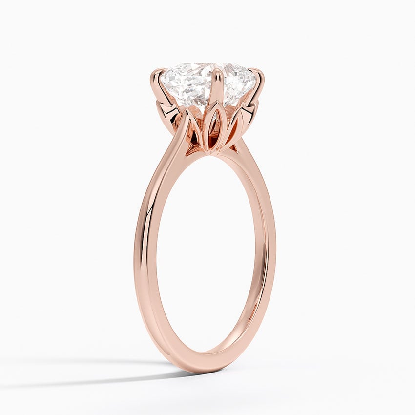 14K Rose Gold Petal 1.5mm Solitaire Ring