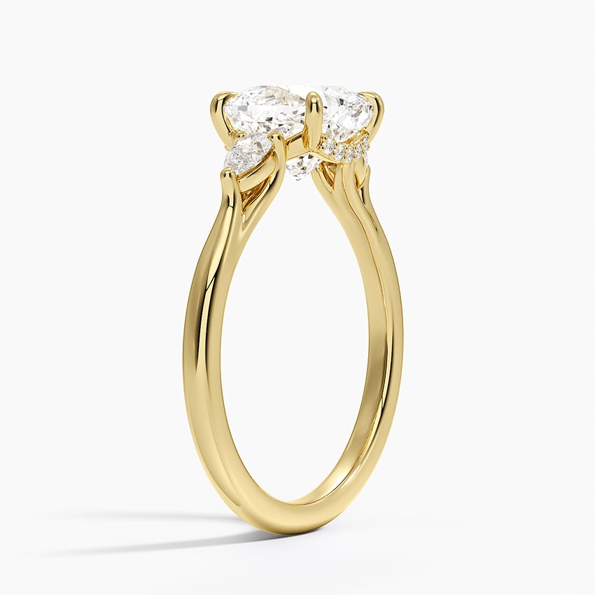 Floating Three Stone Pear Diamond Ring