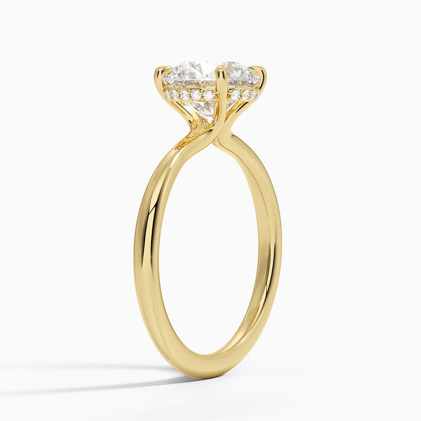 Freesia Hidden Halo Engagement Ring - Tapered Band