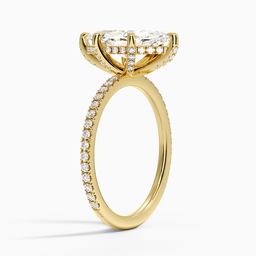 18K Yellow Gold Viviana Three-Quarter Coverage Six-Prong Diamond Ring (1/3 ct. tw.)