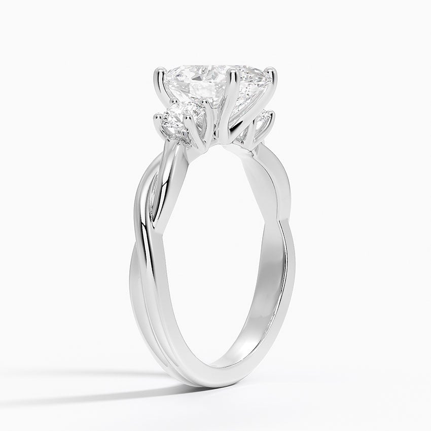 Twisted Vine Three Stone Diamond Ring