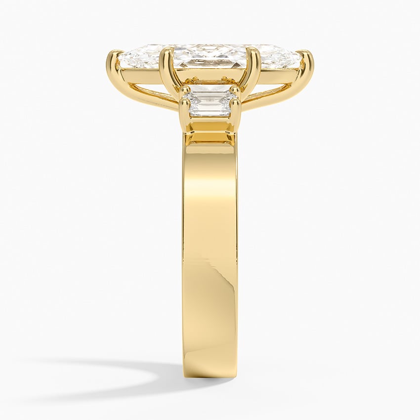 Peyton Emerald Cut Three Stone Diamond Ring (1/2 ct. tw.) in 18K Yellow Gold