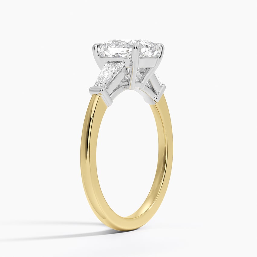 Mixed Metal Symphony Three Stone Diamond Ring