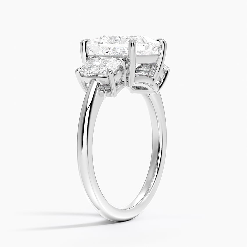 18K White Gold Luxe Faye Elongated Cushion Three Stone Diamond Ring (1 ct. tw.)