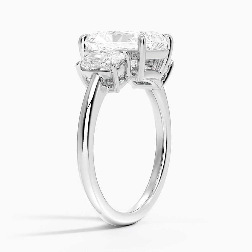 Luxe Faye Elongated Cushion Three Stone Diamond Ring (1 ct. tw.) in 18K White Gold