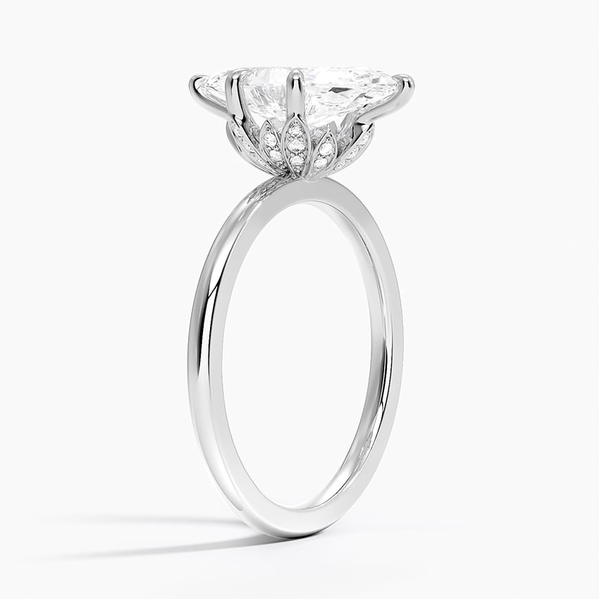 Platinum Petal Six Prong Diamond Ring