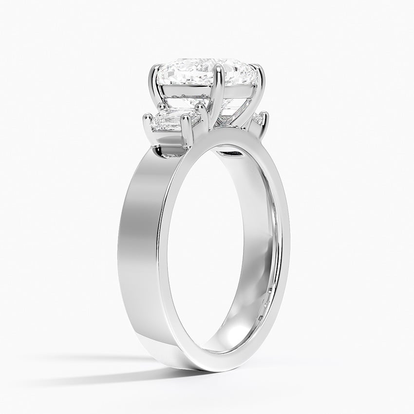18K White Gold Peyton Emerald Cut Three Stone Diamond Ring (1/2 ct. tw.)