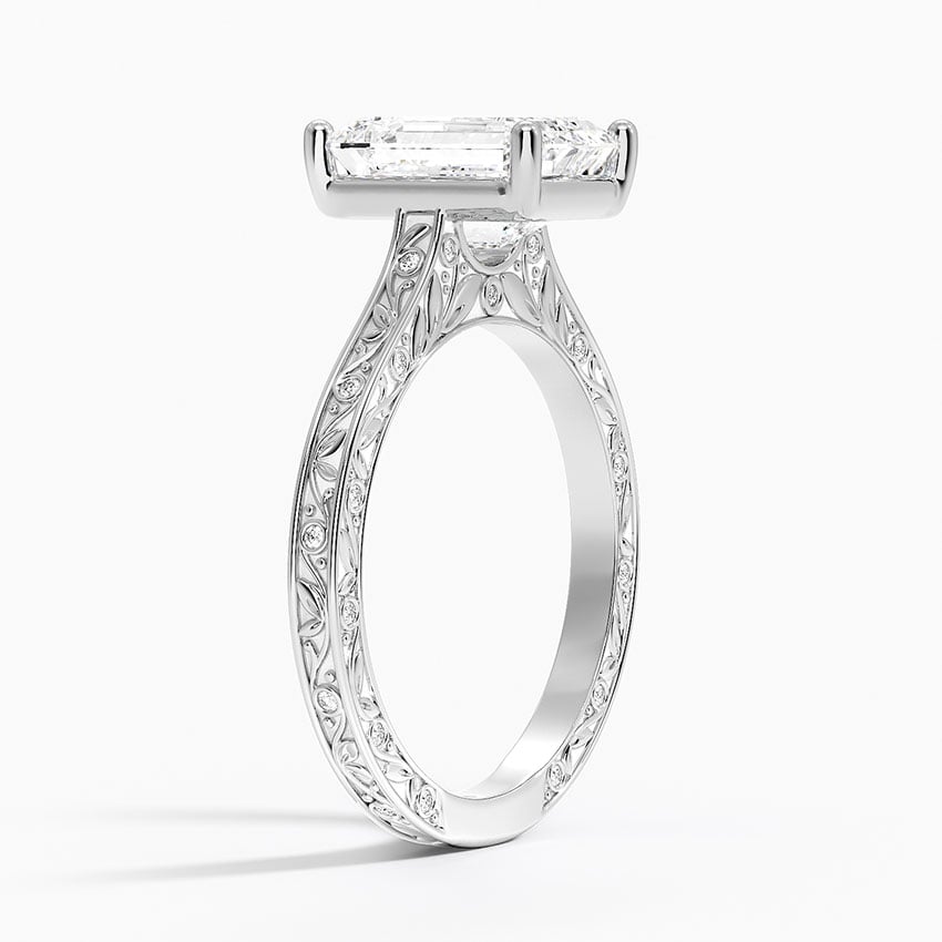 Platinum Grove Perfect Fit Engraved Diamond Ring (1/10 ct. tw.)