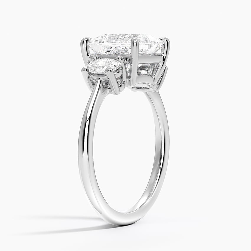 18K White Gold Oval-Cut Three Stone Diamond Ring (1/2 ct. tw.)