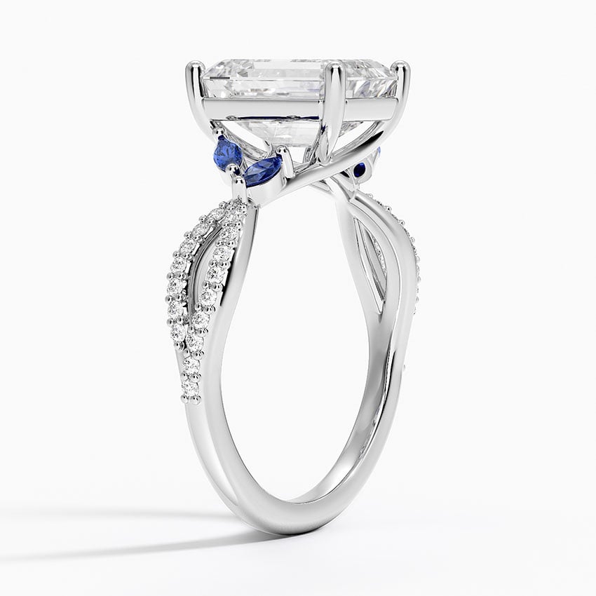 Diamond and Sapphire Engagement Ring