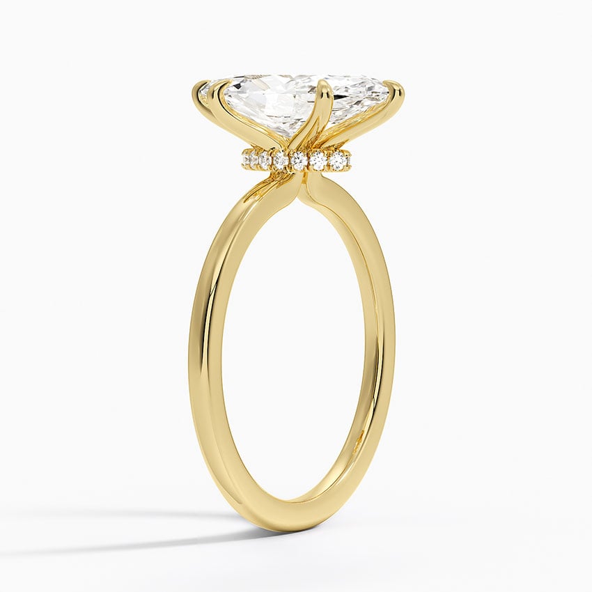 Pavé Wrap Hidden Halo Diamond Engagement Ring - Secret Halo