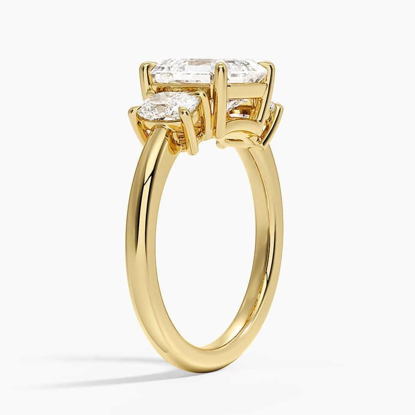 Faye Elongated Cushion Three Stone Diamond Ring