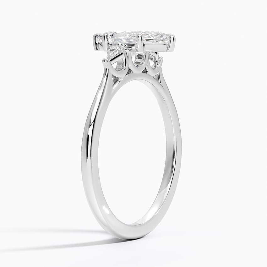 Petite Cometa Perfect Fit Three Stone Diamond Ring in Platinum