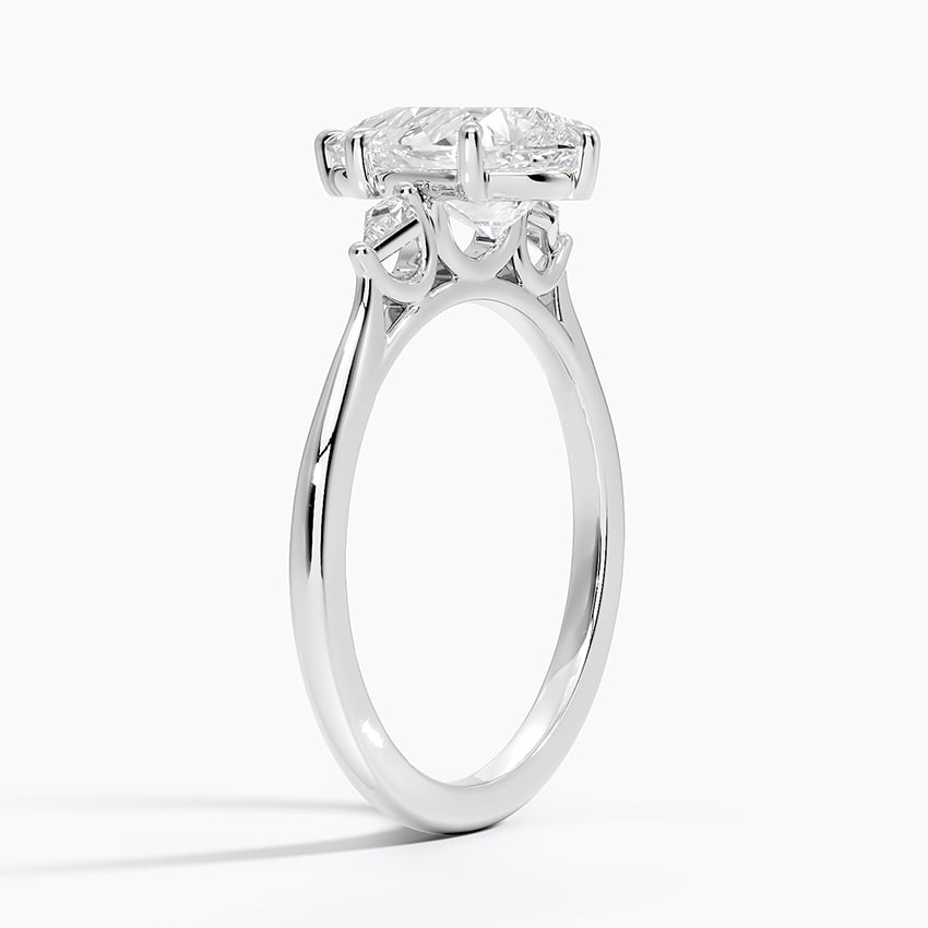18K White Gold Petite Cometa Perfect Fit Three Stone Diamond Ring