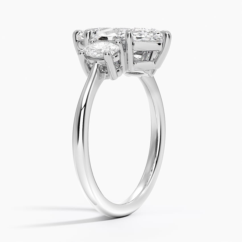 18K White Gold Oval-Cut Three Stone Diamond Ring (1/2 ct. tw.)