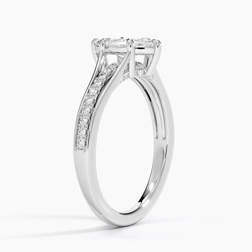 18KW Lab Grown Sapphire Tressa Split Shank Diamond Ring, large top view