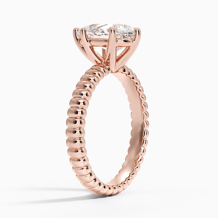 14K Rose Gold Petra Textured Solitaire Ring