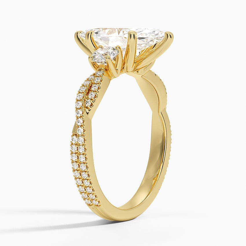Luxe Three Stone Petite Twisted Vine Diamond Ring
