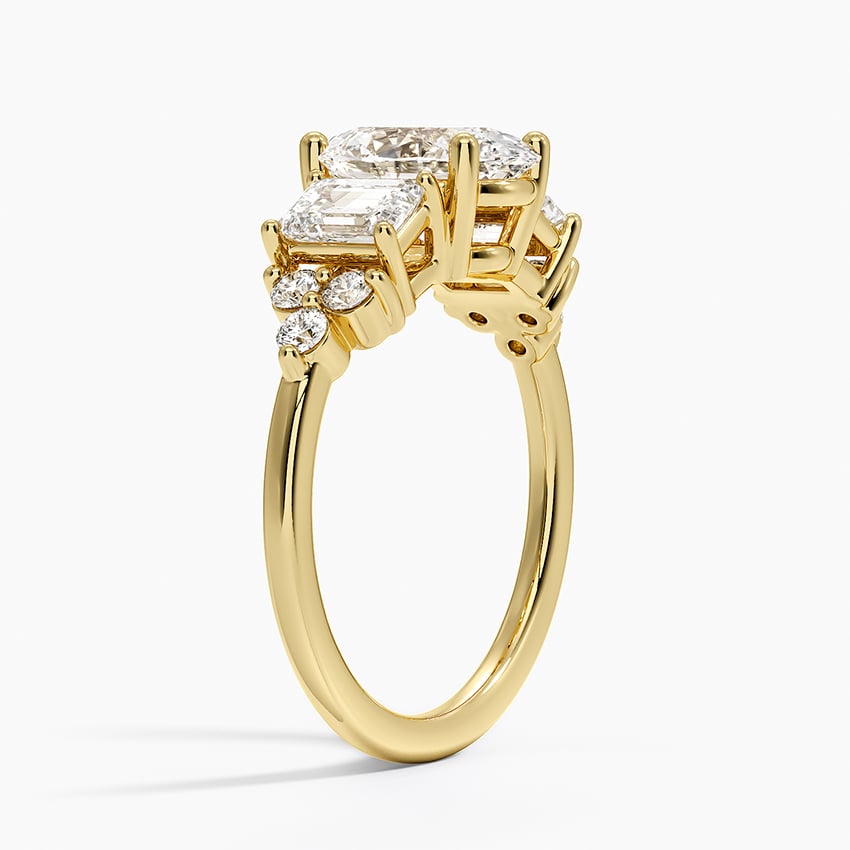 Low-Profile Cluster Diamond Engagement Ring