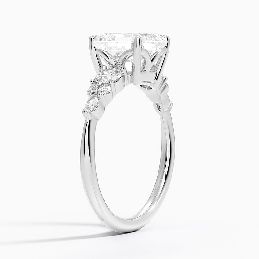 Three Stone Cluster Engagement Ring
