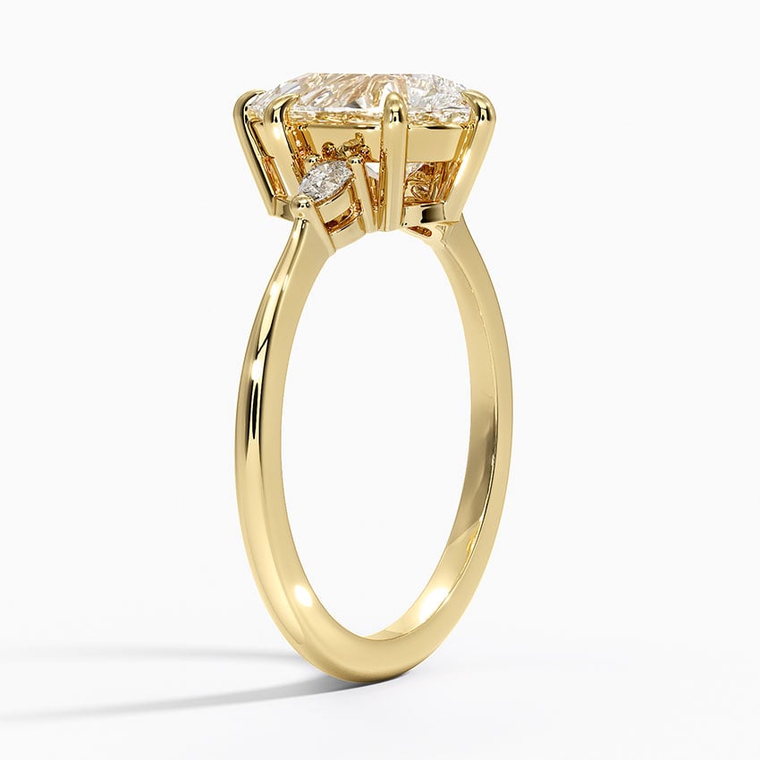 Pear Side Stone Engagement Ring - Aria Three Stone Diamond Ring
