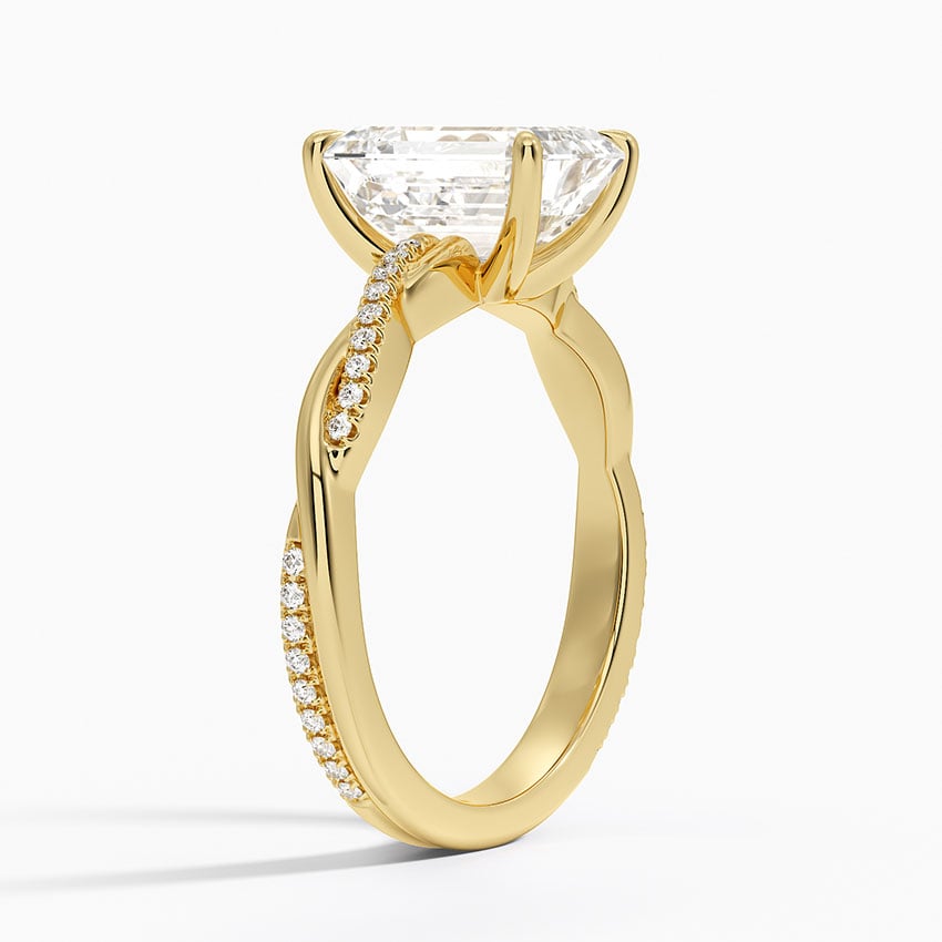 18K Yellow Gold Petite Twisted Vine Diamond Ring (1/8 ct. tw.)