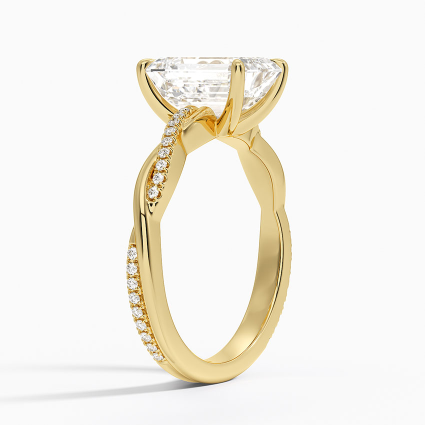 18K Yellow Gold Petite Twisted Vine Diamond Ring (1/8 ct. tw.)