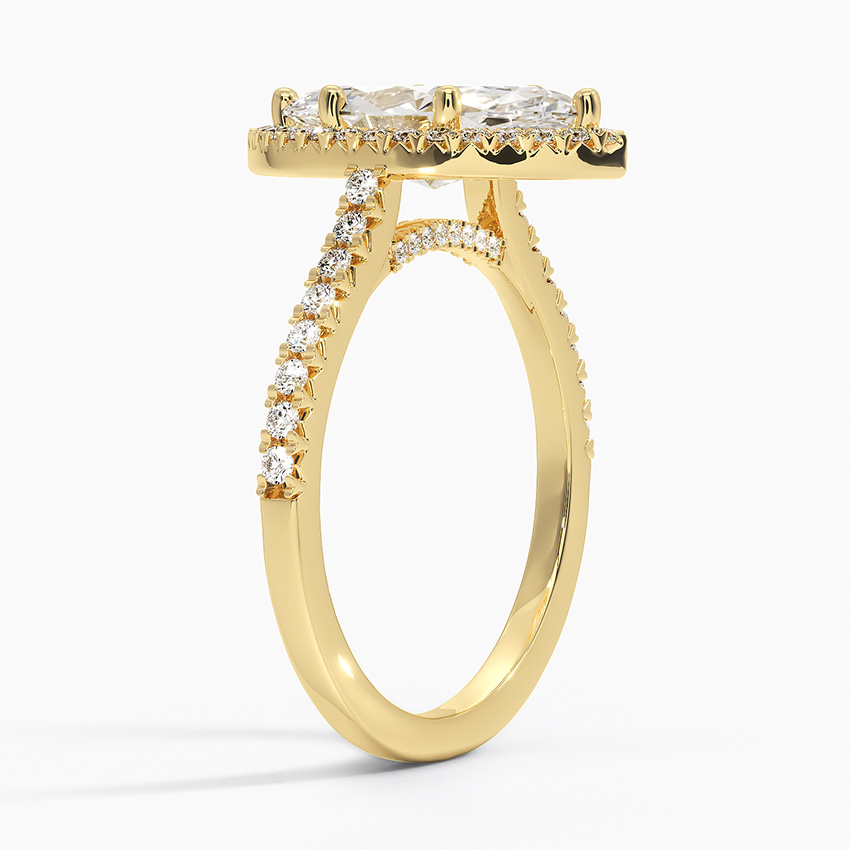 18K Yellow Gold Adorned Odessa Halo Diamond Ring