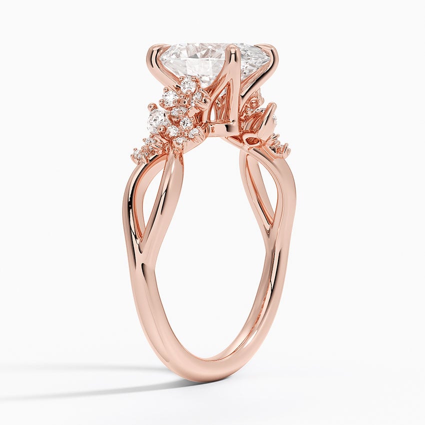Flower Cluster Diamond Engagement Ring
