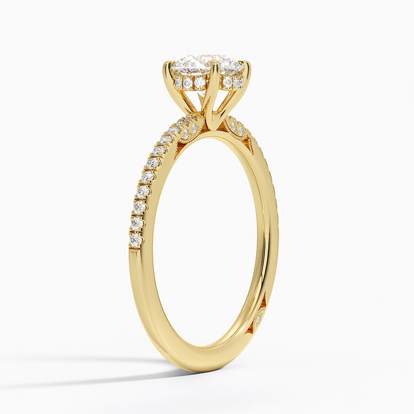 18KY Morganite Simply Tacori Classic Diamond Ring (1/5 ct. tw.), large top view