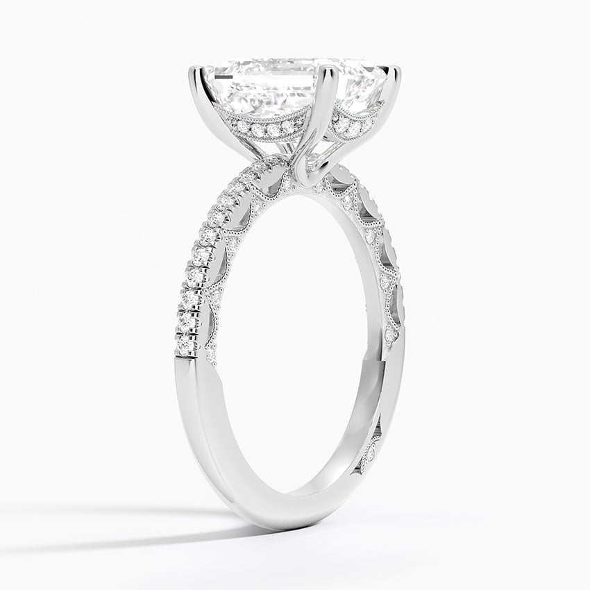 Platinum Tacori Lunetta Crescent Diamond Ring