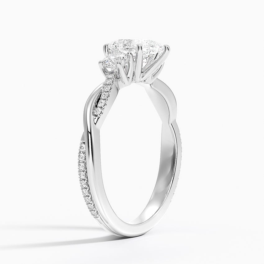 Platinum Petite Twisted Vine Three Stone Diamond Ring (2/5 ct. tw.)